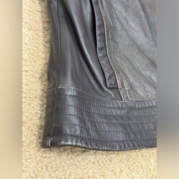 Via Spiga Genuine Leather Brown Jacket Women’s Sz XS - Picture 5 of 16
